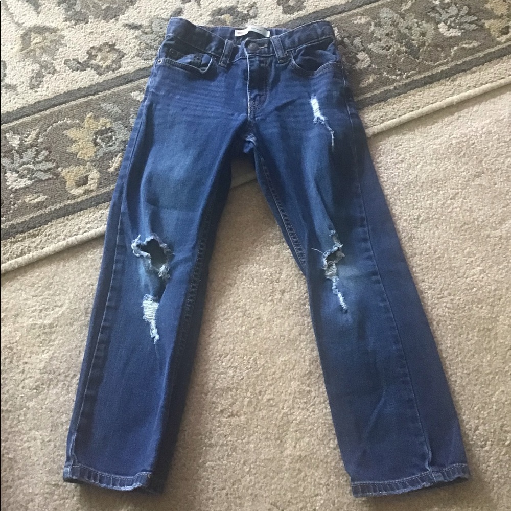 Levi 511 jeans size 6R blue distressed cotton great for school or play